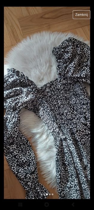 Sukienka mini krótka ze sciągaczem loe bufki bufiaste rekawy