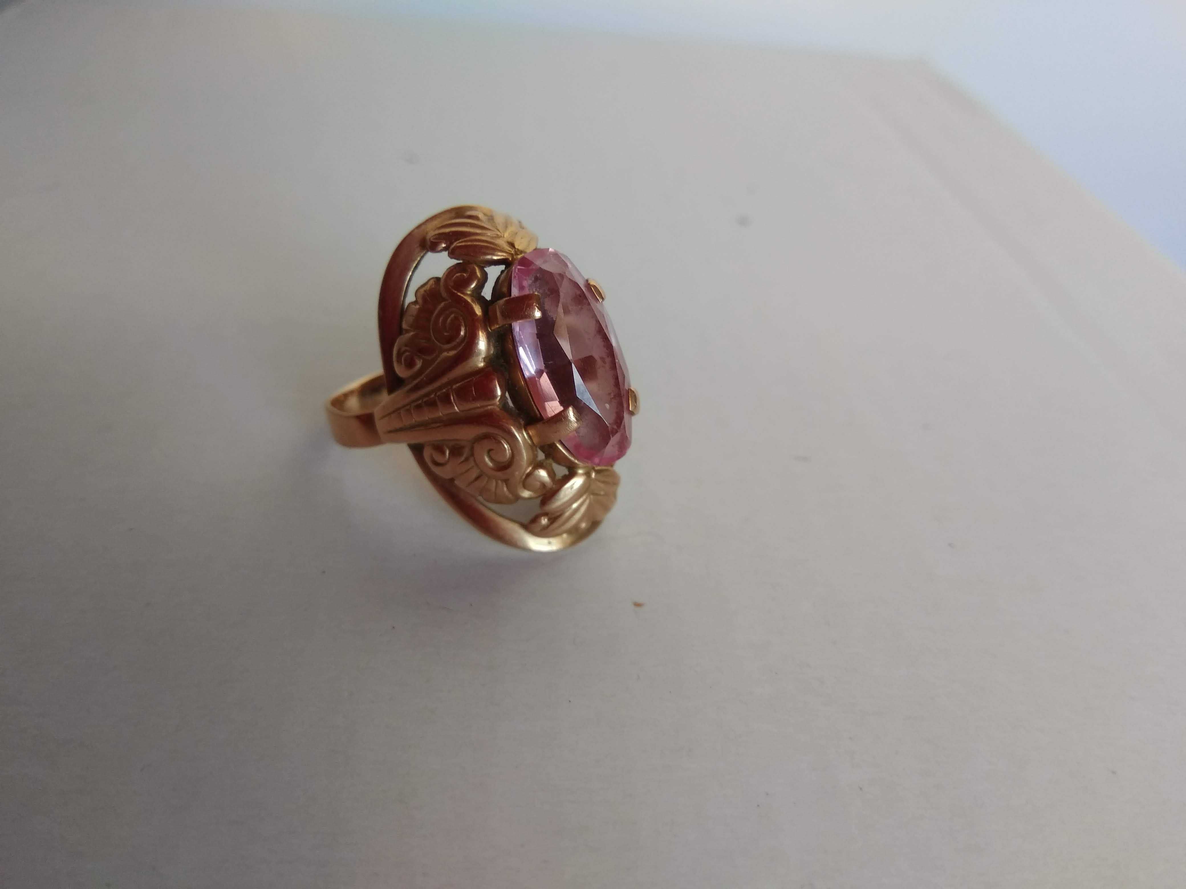 золотое кольцо ссср 583 проба перстень с рубином 7,4 гр размер 18