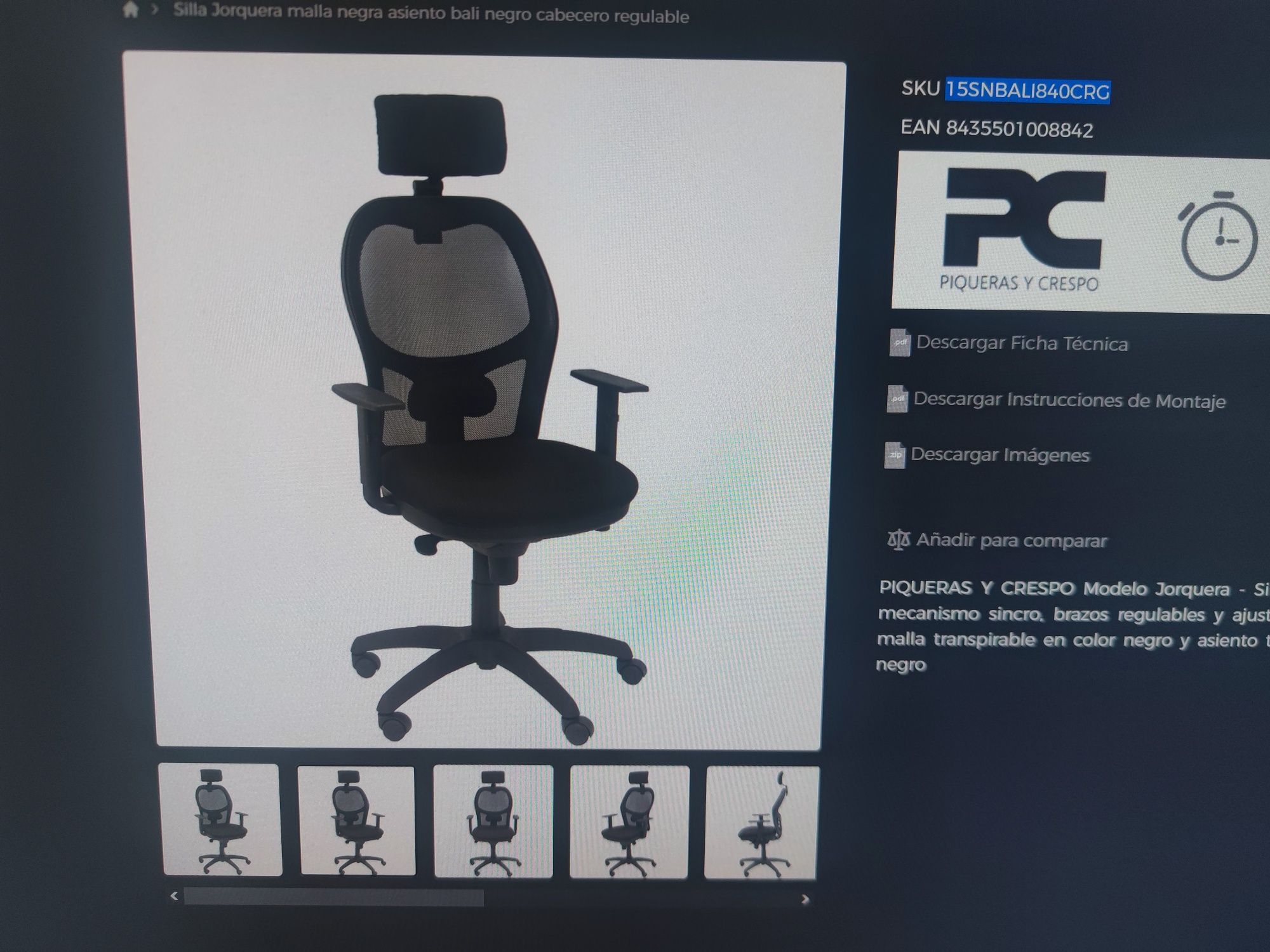 Cadeira escritório ergonómica