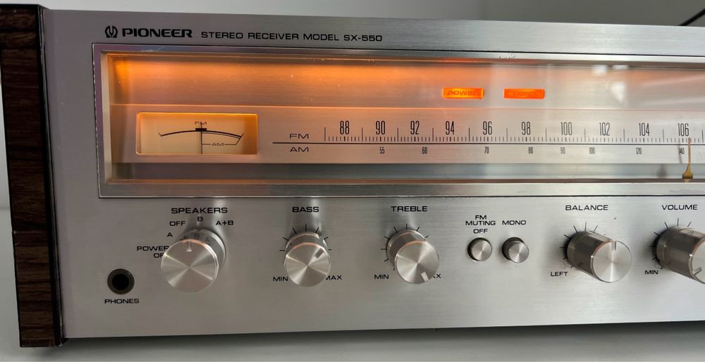 PIONEER SX-550/po serwisie/ALUMINIUM + DĄB/okazja/1976 rok/IGŁA