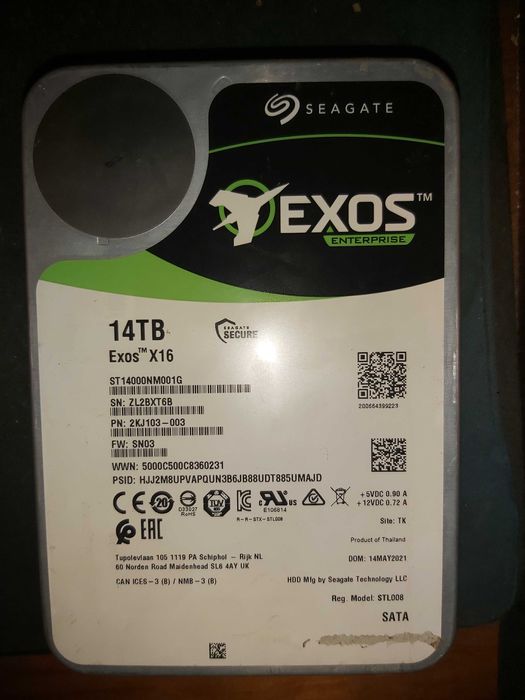 Disco Rígido Seagate Exos X16 14TB