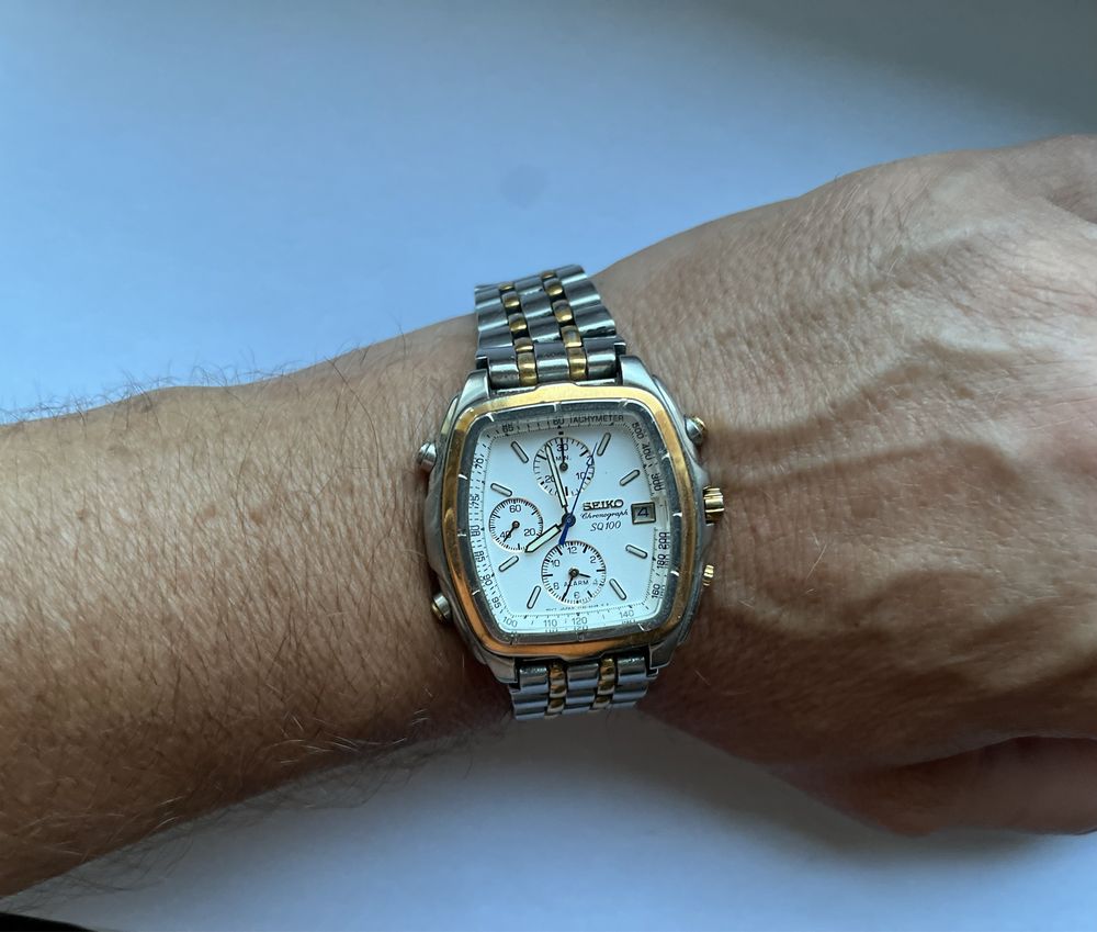 Часы SEIKO Alarm Chronograph SQ100, 7T32 5A10 WatchCharts