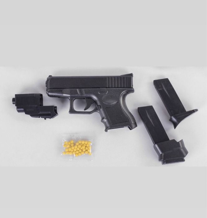 Детский пистолет Глок Glock 26 , 2 обоймы, удлинитель ствола