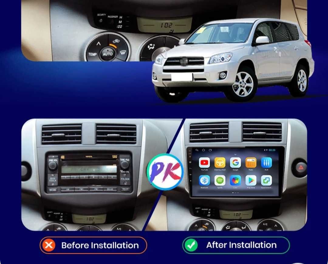 radio GPS nawigacja kolor 3D dotyk 9 cali KAMERA android TOYOTA RAV4