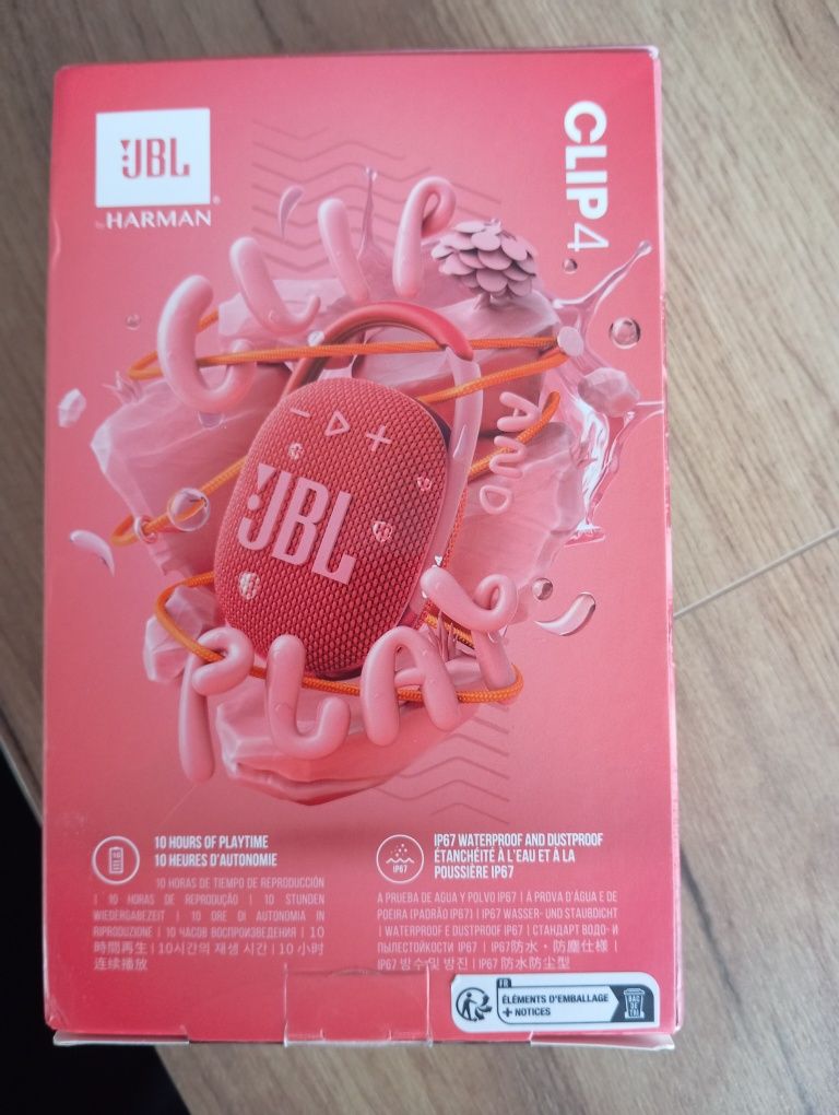 Głosnik JBL CLIP4 czerwony, przenośny, prezent