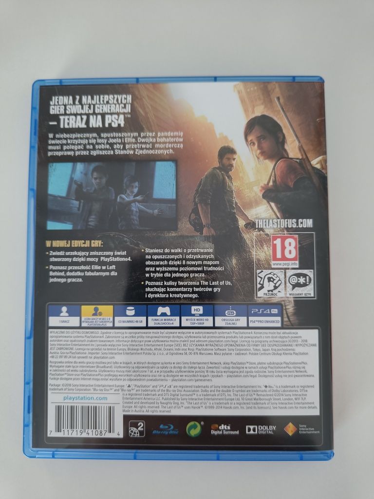 The Last of Us Remastered PS5, PlayStation 5, stan idealny