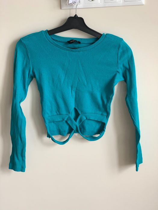 Укорочена кофта стильного бірюзового кольору