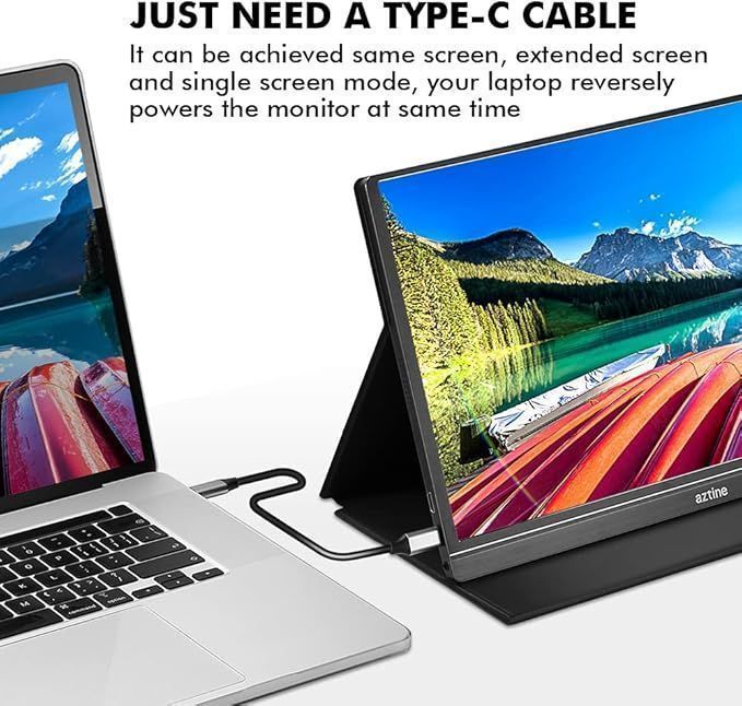 Aztine Przenośny Monitor 15,6" Fhd Ips Usb-C Hdmi Do Laptopa