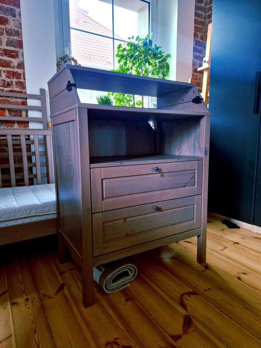 SUNDVIK Łóżeczko dziecięce + Komoda z przewijakiem + GRATIS materac