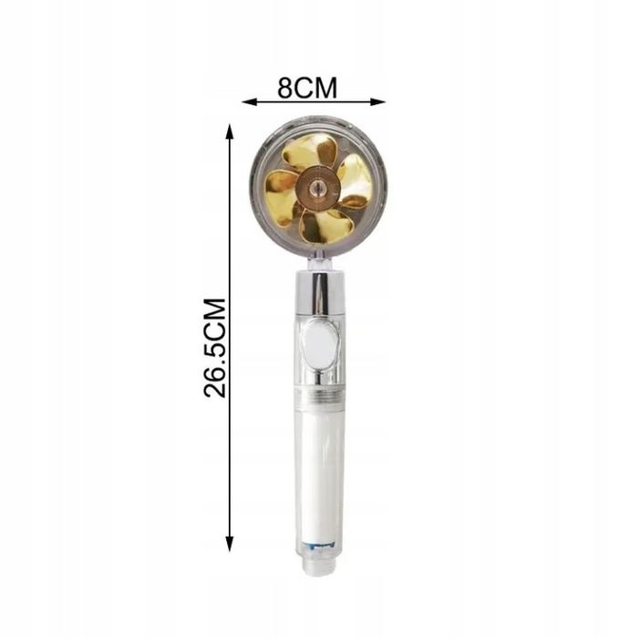 Słuchawka Prysznicowa Z Turbiną + Wężyk + Filtr Zestaw 3W1 360 Smart