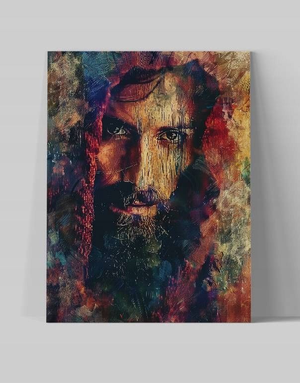 Nowoczesna Ikona Jezusa Chrystusa na płótnie 45x60 cm