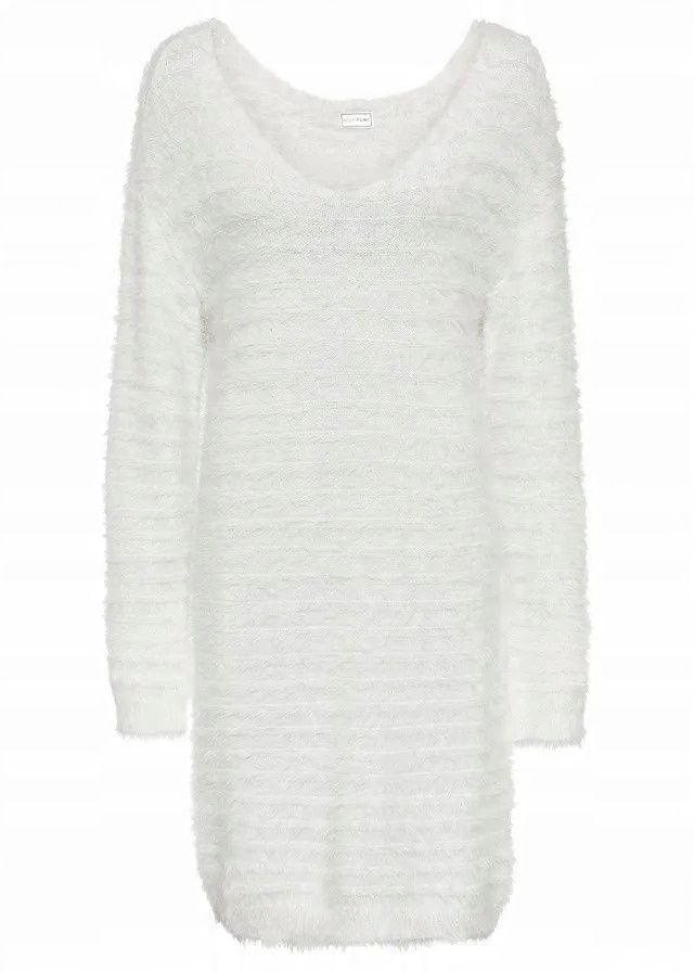 B.P.C. sweter z długim włosiem śmietankowy r.48/50