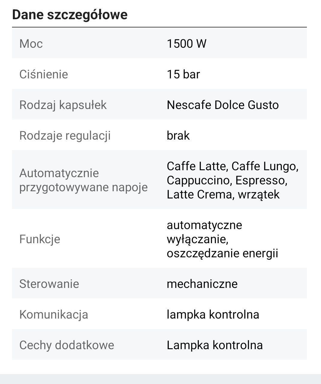 Ekspres kapsułkowy Krups Dolce Gusto Infinissima 15 bar czarny