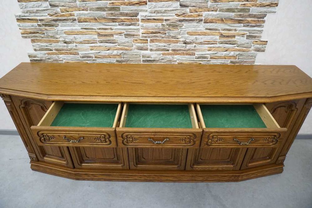 Komoda Dębowa 5 Drzwiowa Długa szer. 222 cm   ( p-1287 )