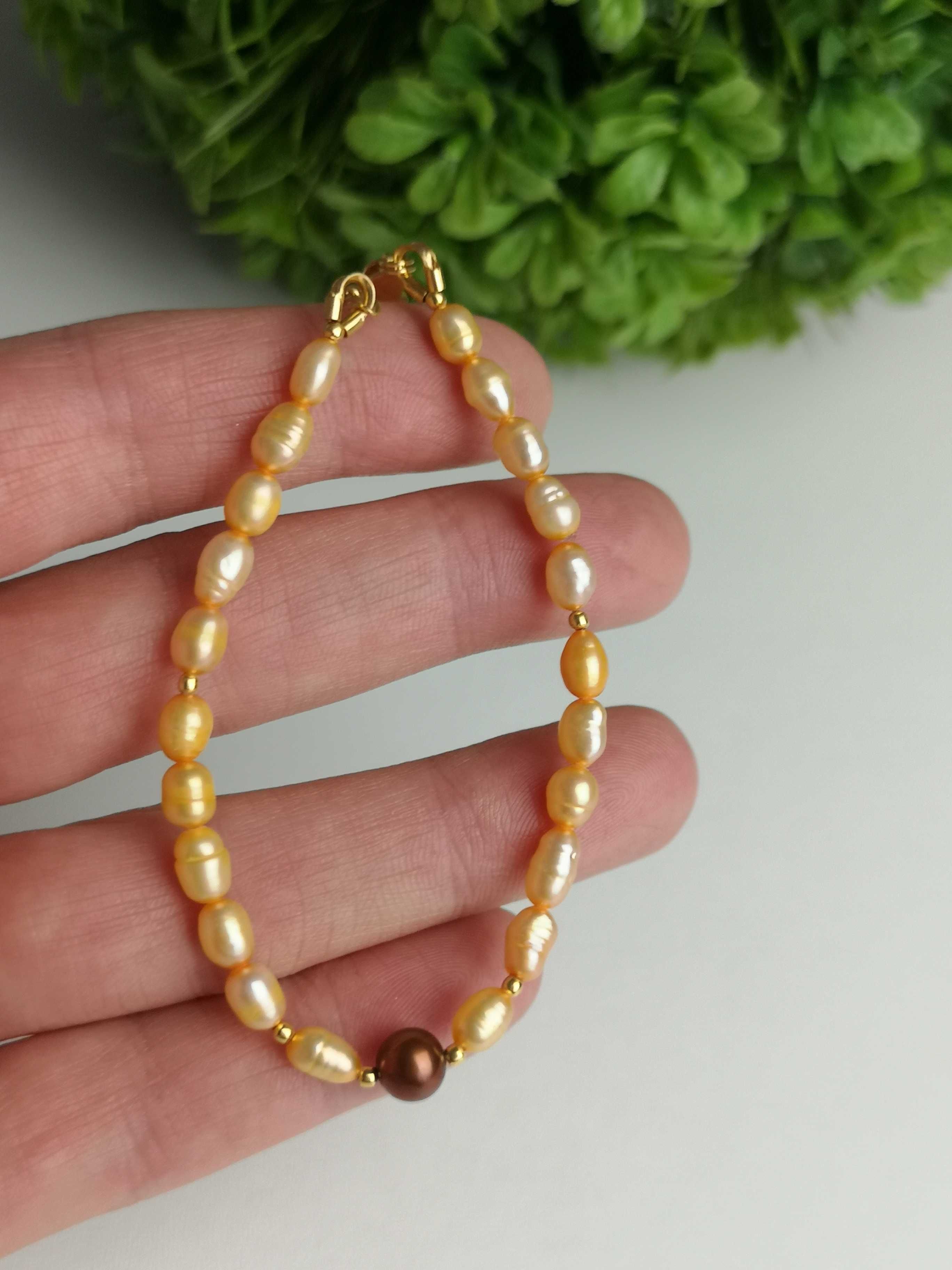 bransoletka złote perły