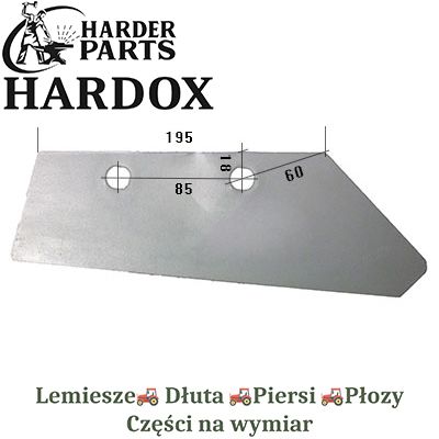 Lemiesz przedpłużka Kuhn HARDOX 631102 części pługa 2X lepsze niż Boro
