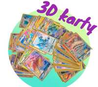 NOWE Karty Pokemon 3D paczka 55 sztuk metalizowane HP