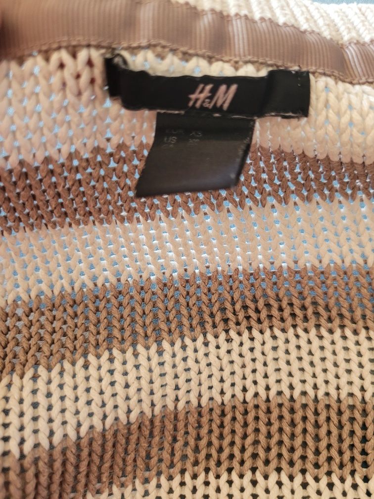 Beżowy sweter w paski H&M