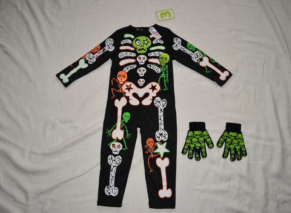 Новый костюмчик Скелетик череп кости вампир ромпер кащей Хэллоуин ночь