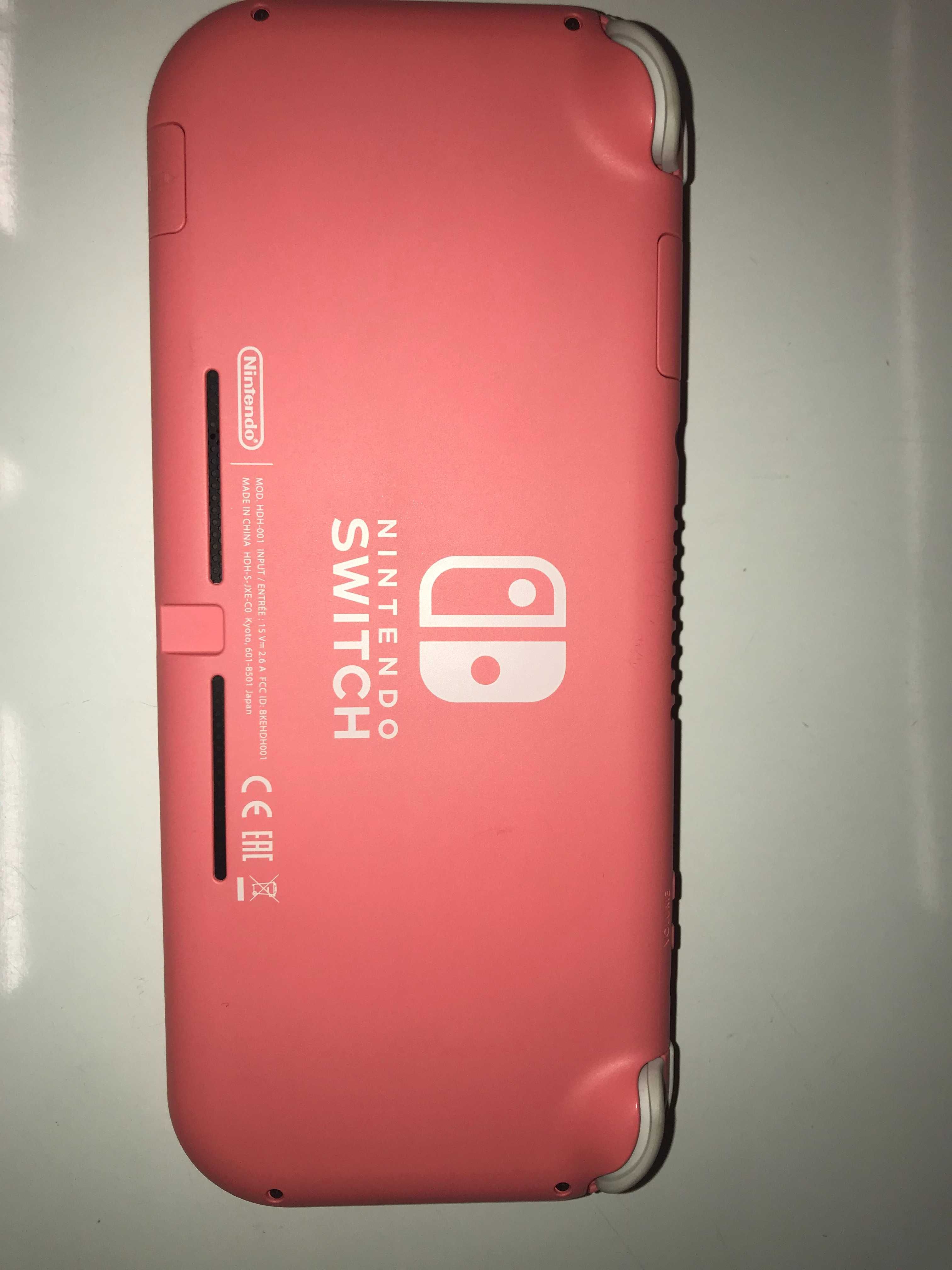 Nintendo Switch lite rosa com minecraft dongeon