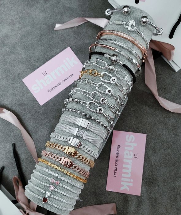 Pandora Браслет паве золото сережки Пандора