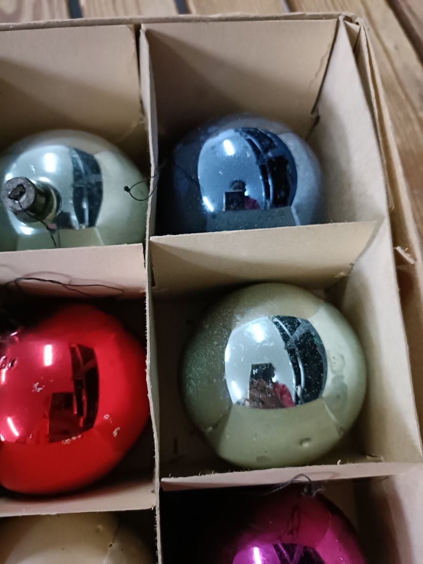 Bombki choinkowe prl kolorowe 1