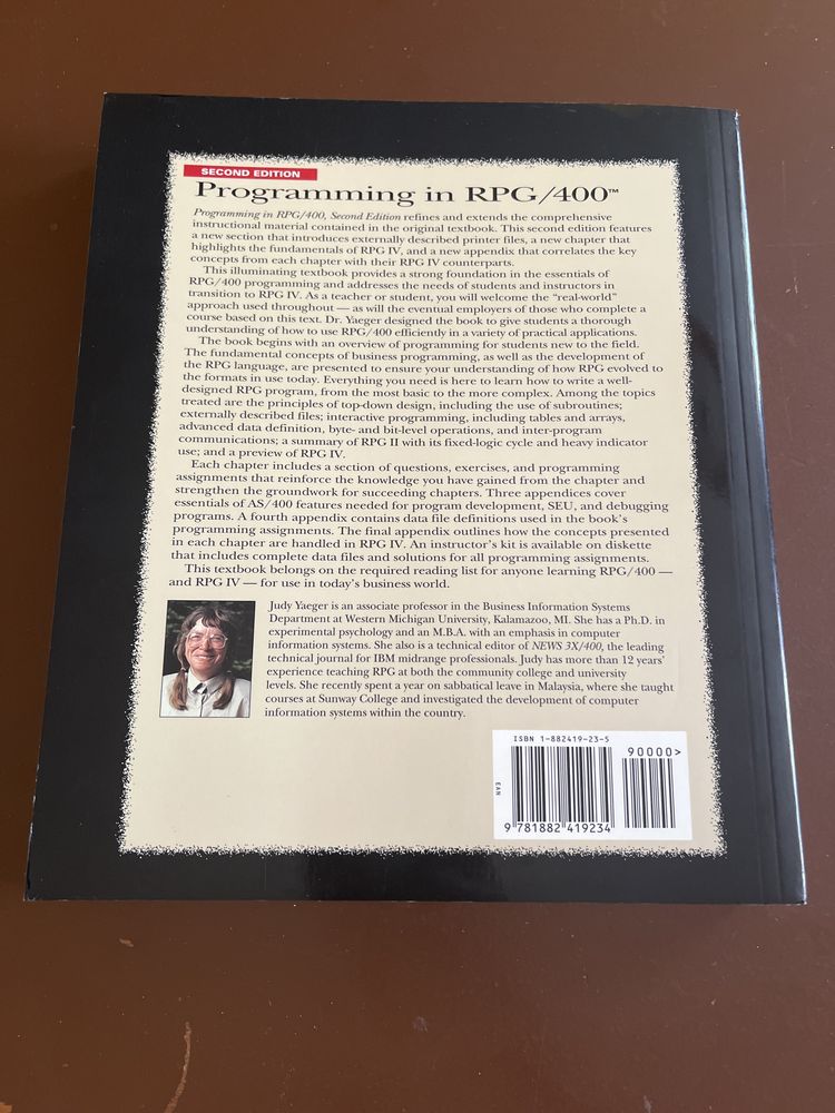 Programming in RPG 400, Judy Yaeger