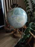 Nowy stylowy drewniany globus jak vintage dekoracja ozdoba loft rekwiz