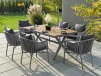 Meble Ogrodowe Stół Prostokątny Aluminiowy 90x150x75 + 6 Krzeseł