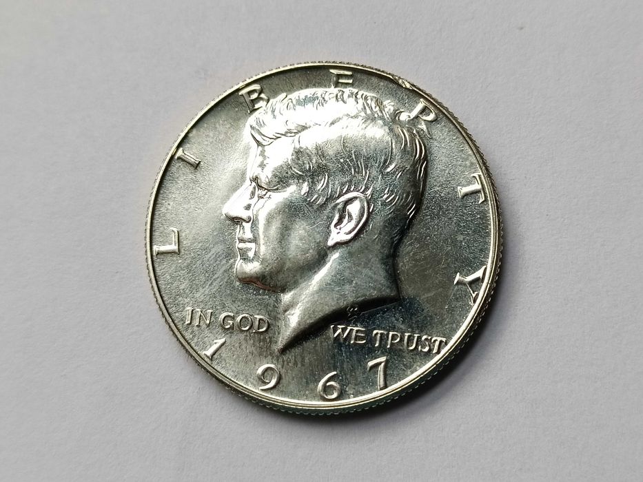 USA 1/2 Dolara 1967 Half Dollar Kennedy oryginał Srebro stan L