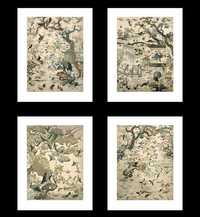 Plakaty Kolonialne - Orientalne Wzory z Ptakami