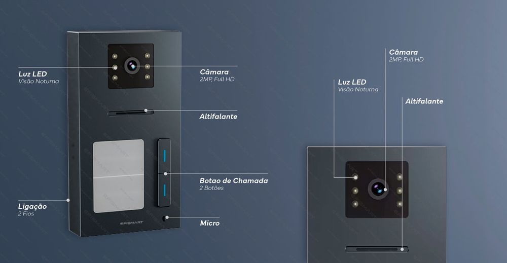 Vídeo Porteiro 4x Monitores 7" WIFI|P. Externo 4 Botões  VP345