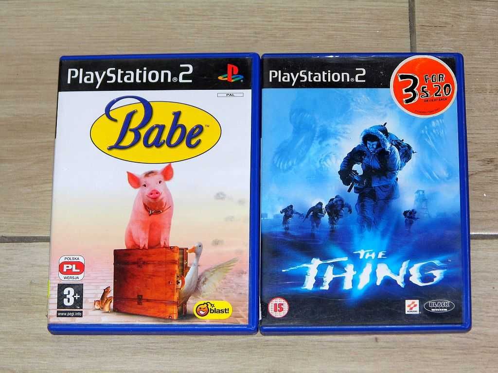 Gry na konsole PS2 Świnka Baby PL, The Thing, Tekken 5