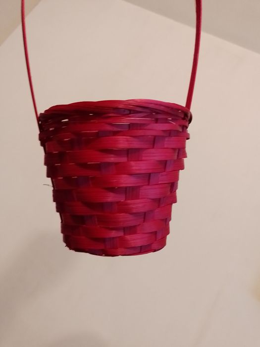 Doniczka wykładana folią ciemny róż Kosz koszyk