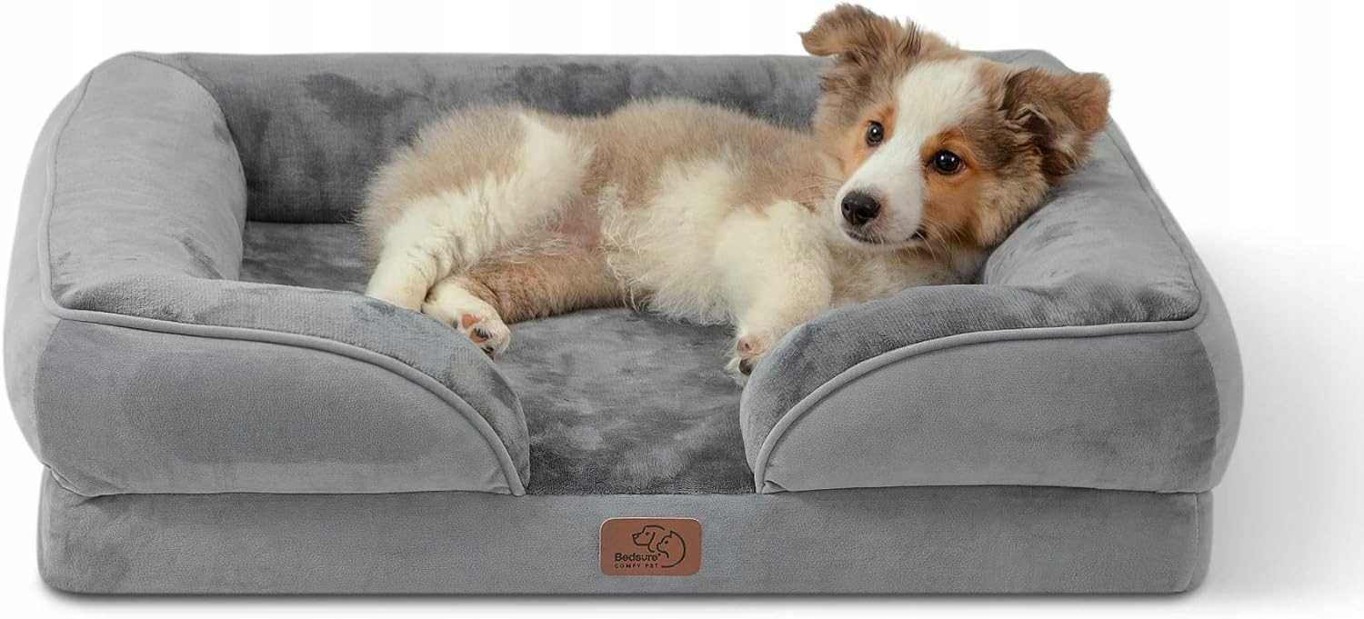 Bedsure Legowisko kanapa dla psa odcienie szarości 71 cm x 58 cm