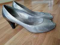 Женски туфли, босоножки ECCO серебристого цвета, р 42, стелька 26,5 см