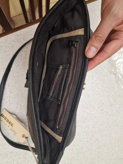 Оригінальний клатч DIESEL • Шкіра + текстиль • Новий з біркою