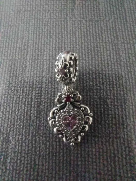 CHARMS, pulseiras e conjunto de zircónias vermelhas PRATA S925