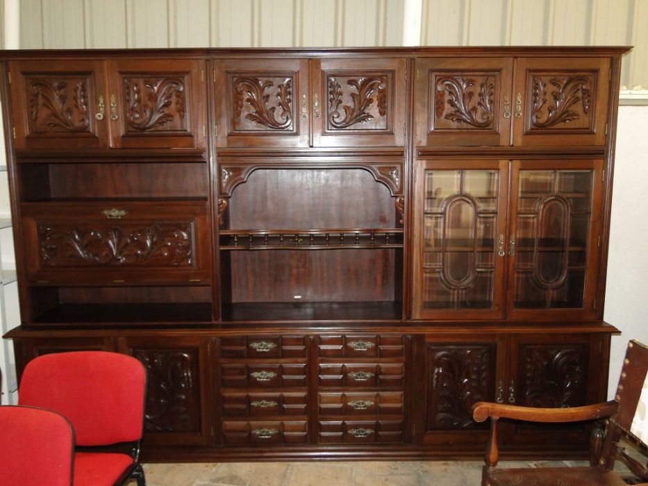 Grande móvel de sala ou escritório em madeira - óptimo estado
