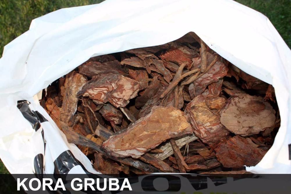 Kora sosnowa dekoracyjna 80 L gruba, średnia, drobna
