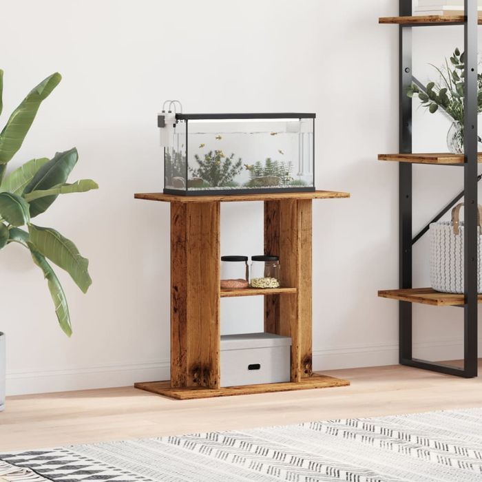 vidaXL Szafka pod akwarium, stare drewno, 60x30x60 cm
