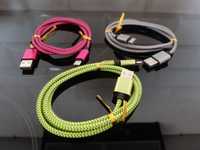 Nowy Kabel USB-C 2.4A 1m Typu C Szybkie Ładowanie Zielony Różowy