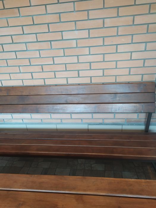 Стіл та лави,набір меблів садових,дерево та метал