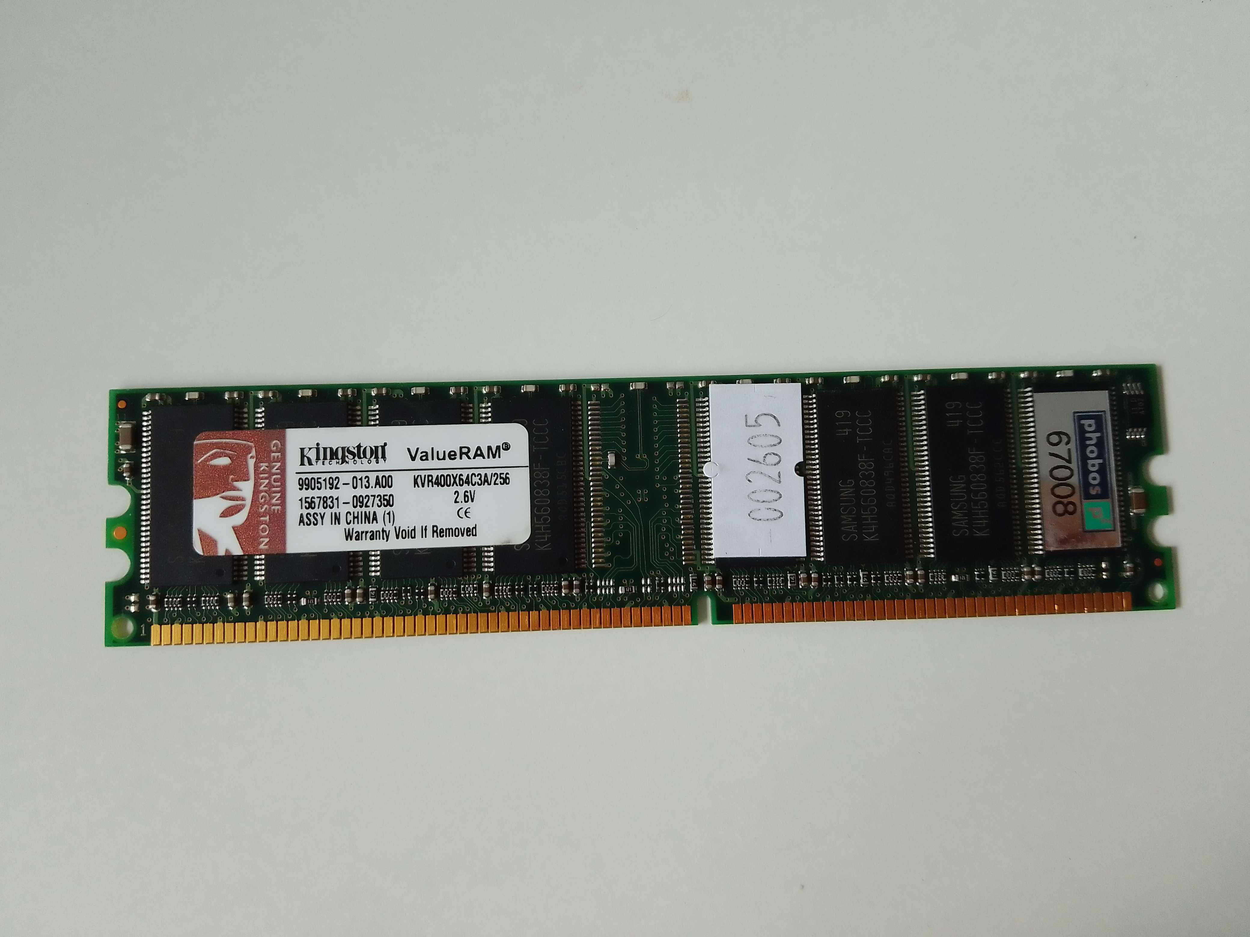 Pamięć RAM Kingston KVR400X64C3A/256 256mb DDR DDR1 (002605)
