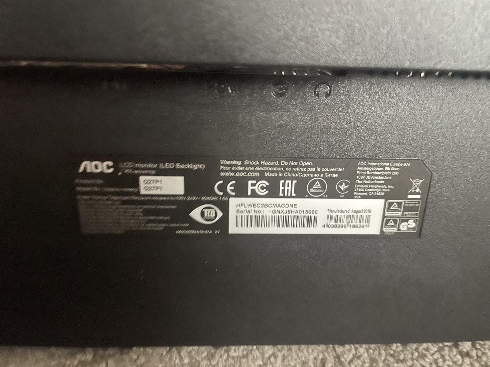 Монітор 27" AOC Q27P1  AOC 27 LCD Monitor

27" (68.5 cm)