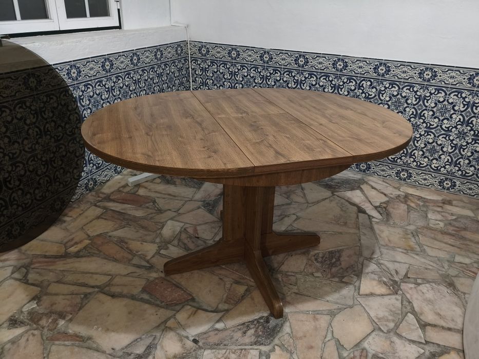 Mesa vintage redonda extensível