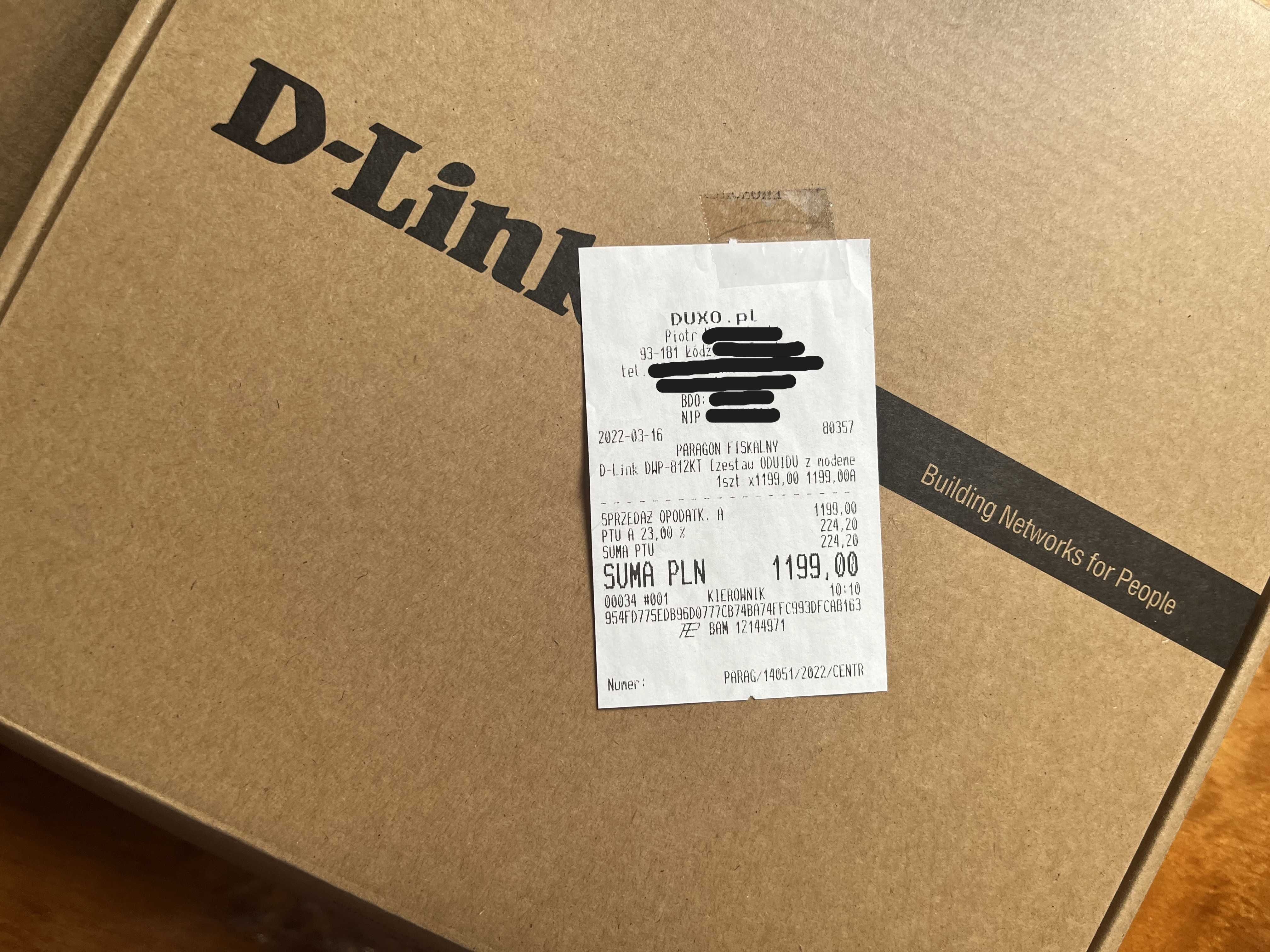 Antena zewnętrzna LTE + router Wi-Fi D-Link DWP‑812KT – zestaw