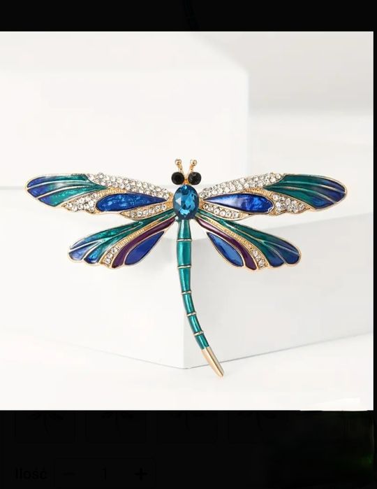 Broszka przypinka ozdoba ważka kolorowa piękna