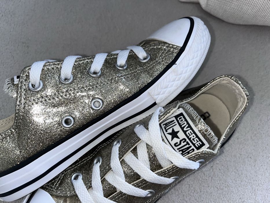 Converse conversy r.33 wkł.20cm złote brokat