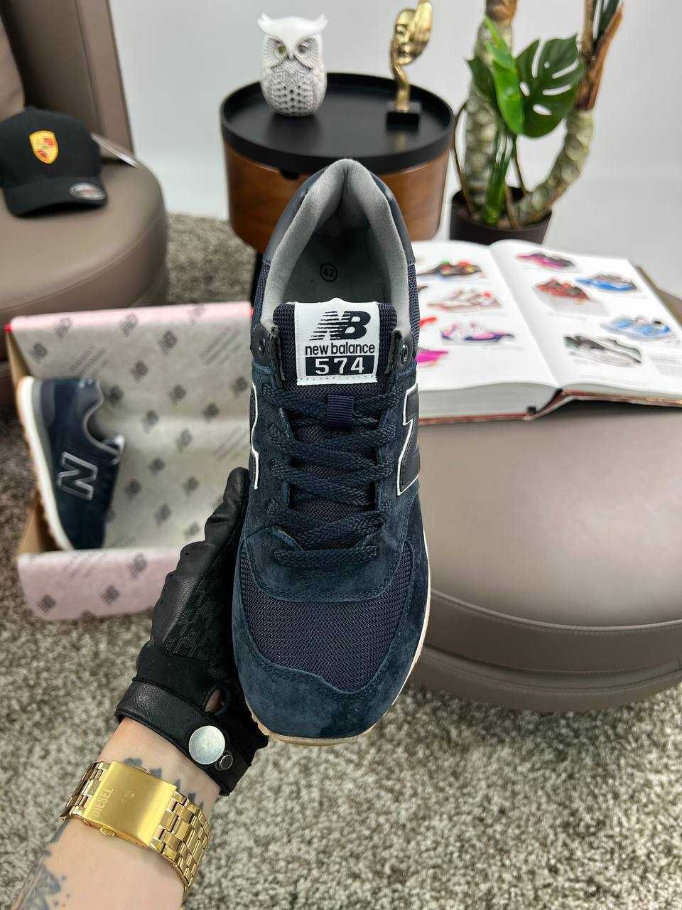 Чоловічі кросівки нью беланс New Balance 574 Navy White [41-46]